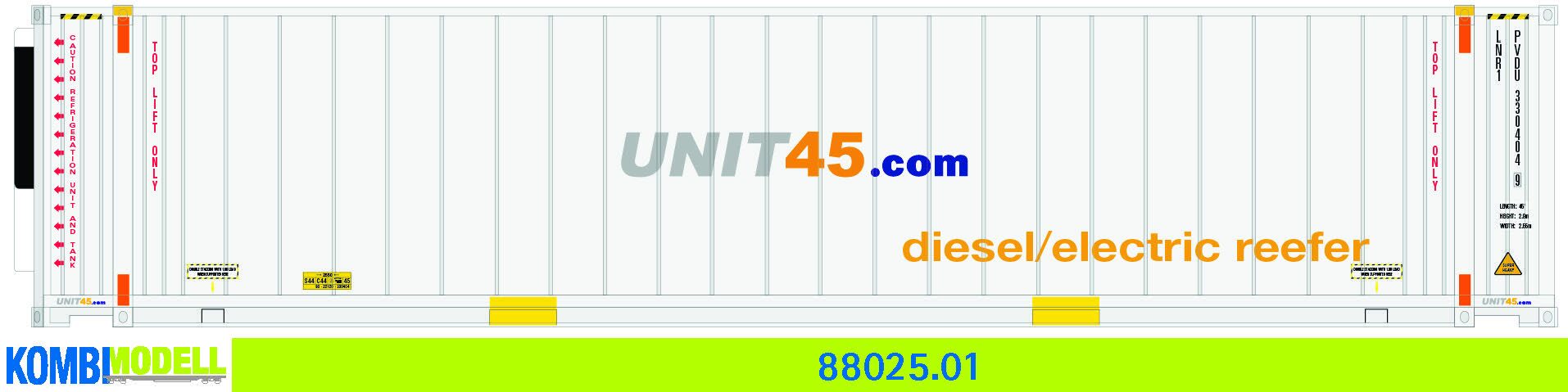 Kombimodell 88025.01 WB-A /Ct 45' (Euro) Reefer (DE) Unit45"" #PVDU 330404